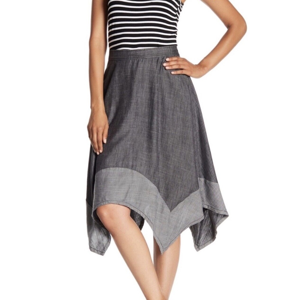 Trina Turk Camillo Sharkbite Hem Midi Skirt Size 12